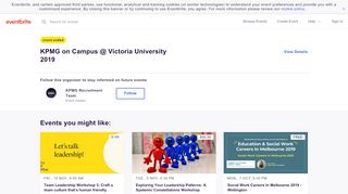 
                            7. KPMG on Campus @ Victoria University 2019 Tickets, Wed 6 ...