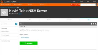 
                            8. KpyM Telnet/SSH Server / Wiki / Home - SourceForge