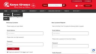 
                            9. KQ Duty Free - Login / Register