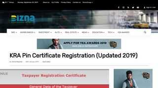 
                            6. KRA Pin Certificate Registration (Updated 2019)