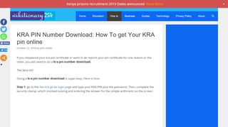 
                            5. KRA PIN Number Download: How To get Your KRA pin online ...