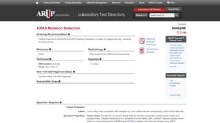 
                            4. KRAS Mutation Detection - ARUP Laboratories