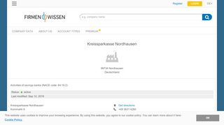 
                            6. Kreissparkasse Nordhausen, Nordhausen - Credit Report