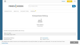 
                            7. Kreissparkasse Weilburg, Weilburg - Credit Report