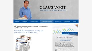 
                            3. Krisensicher Investieren - Claus Vogt