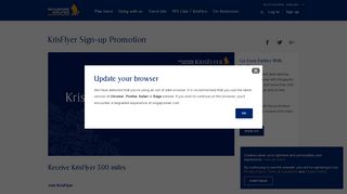 
                            2. KrisFlyer Sign-up Promotion - Singapore Airlines