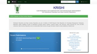 
                            2. KRISHI Publication and Data Inventory Repository: Home - icar krishi