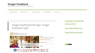 
                            9. Kroger GreatPeople.Me login : Kroger Employee …