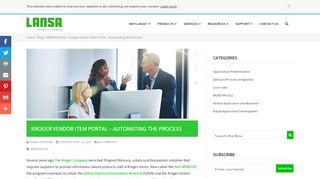 
                            5. Kroger Vendor Item Portal – Automating the Process - LANSA Blog