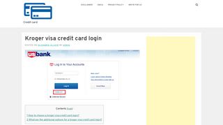 
                            5. Kroger visa credit card login - Credit card