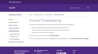 
                            4. Kronos Timekeeping: myHR - Northwestern University