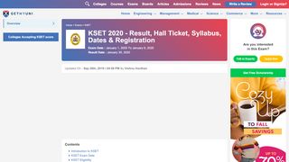 
                            8. KSET 2020 Application Form, Dates, Syllabus, Pattern