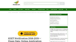 
                            5. KSET Notification 2018-2019 – Exam Date, Online ...