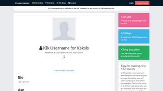 
                            6. Ksksls's Kik Usernames Profile