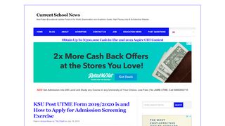 
                            5. KSU Post UTME Form 2019 and How to Apply for Admission ...