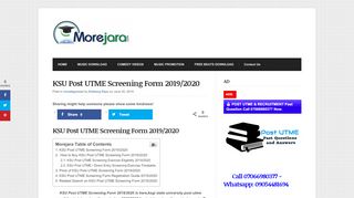 
                            10. KSU Post UTME Screening Form 2019/2020 - MoreJara Naija ...