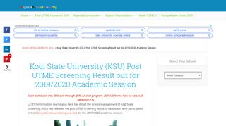 
                            6. KSU Post UTME Screening Result is out, 2018/2019