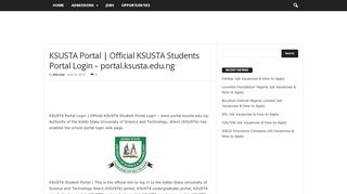 
                            5. KSUSTA Portal | Official KSUSTA Students Portal Login - portal.ksusta ...