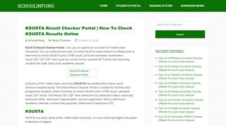 
                            2. KSUSTA Result Checker Portal | How To Check ... - Schoolinfo.com.ng