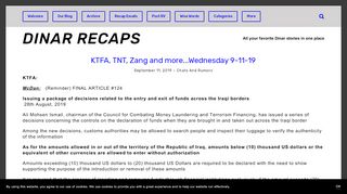 
                            2. KTFA, TNT, Zang and more...Wednesday 9-11-19 — Dinar ...