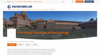 
                            5. KTH Royal Institute of Technology in Sweden - Master Degrees