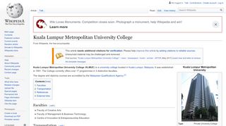 
                            10. Kuala Lumpur Metropolitan University College - Wikipedia