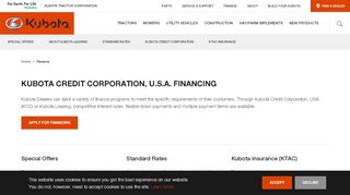 
                            6. Kubota Tractor Corporation | Financing and Leasing