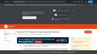 
                            2. Kubuntu 16.10 doesn't let user login automatically - Ask Ubuntu