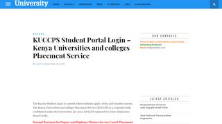 
                            3. KUCCPS Student Portal Login – Kenya …