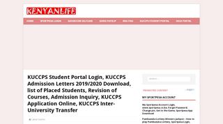 
                            1. KUCCPS Student Portal Login: KUCCPS Admission …