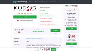 
                            2. Kudos Casino Bonus and Review - Sign Up Offer and Free ...