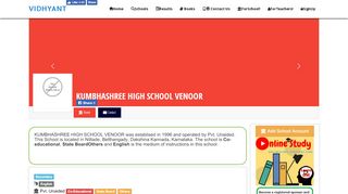 
                            8. KUMBHASHREE HIGH SCHOOL VENOOR - vidhyant.com