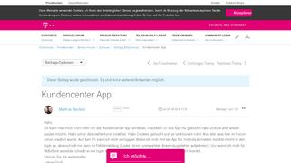 
                            3. Kundencenter App | Telekom hilft Community
