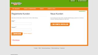 
                            8. Kundenlogin - handyshop.klarmobil.de