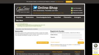 
                            3. Kundenlogin - Kinogutschein CineStar - Online–Shop