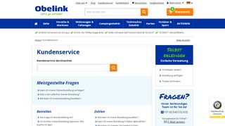 
                            1. Kundenservice - Obelink.de