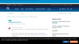 
                            6. Kündigung AOL-Konto | O₂ Community