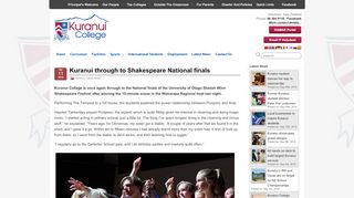 
                            3. Kuranui through to Shakespeare National finals – Kuranui College