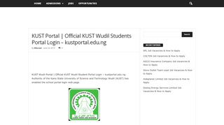 
                            7. KUST Portal | Official KUST Wudil Students Portal Login - kustportal ...