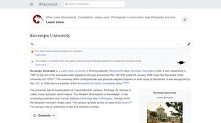 
                            8. Kuvempu University - Wikipedia