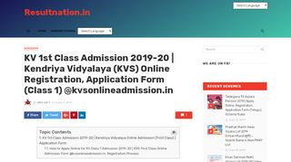
                            9. KV 1st Class Online Admission 2019-20 - …