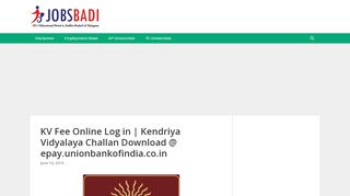 
                            7. KV Fee Online Log in | Kendriya Vidyalaya Challan Download ...