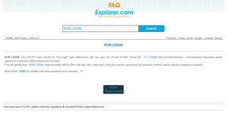 
                            1. KVB LOGIN pdf interview questions and answers, project ...