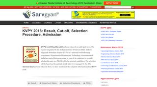 
                            10. KVPY 2018: Result, Cut-off, Selection Procedure, Admission