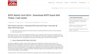 
                            8. KVPY Admit Card 2014 – Download Call Letter