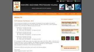 
                            4. KVPY Aptitude Test Results - 2014 - Kishore Vaigyanik Protsahan ...