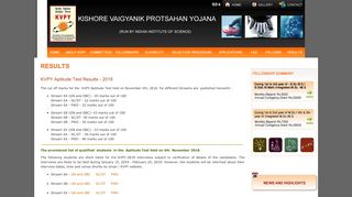 
                            4. KVPY Aptitude Test Results - 2018 - Kishore Vaigyanik ...