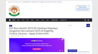 
                            7. KVS Recruitment 2019: Kendriya Vidyalaya …