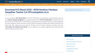 
                            6. KVS Result 2019: Check KVS TGT, PGT & PRT Exam result ...