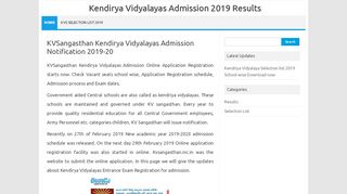 
                            3. KVSangasthan Kendirya Vidyalayas Admission Notification ...